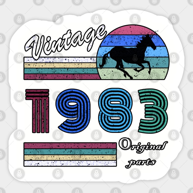 37 Years Old - Made in 1983 - 37th Birthday Men Women Sticker by Nicolas5red1